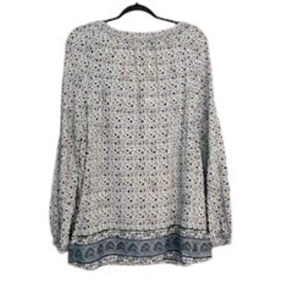 Beachlunchlounge Tunic Top Tassel Ties Gold Thread Gathered Wrists Size M - Picture 6 of 12